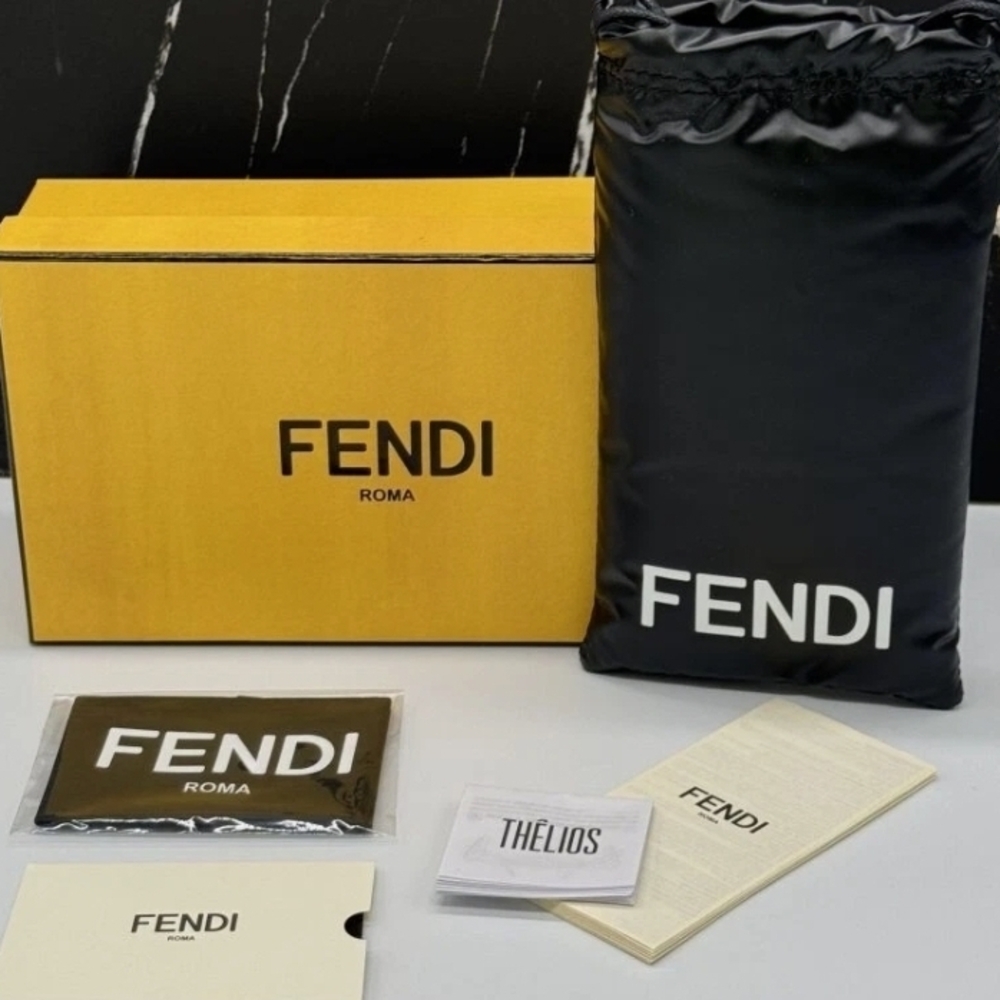 Fendi Gray Sunglasses with Gold Accents - Picture 2 of 6